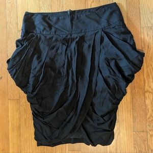 French Connection draped tulip pencil pockets elegant formal black skirt 12